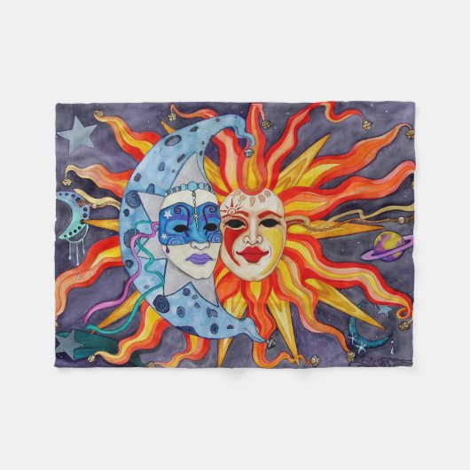 Celestial Comedy en tragedie Fleece Deken (Voorkant (Horizontaal))