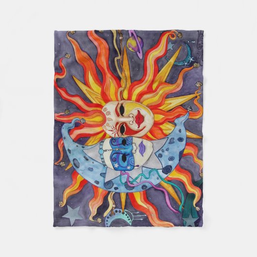 Celestial Comedy en tragedie Fleece Deken (Voorkant)