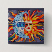 Celestial Comedy en tragedie Vierkante Button 5,1 Cm (Voorkant)