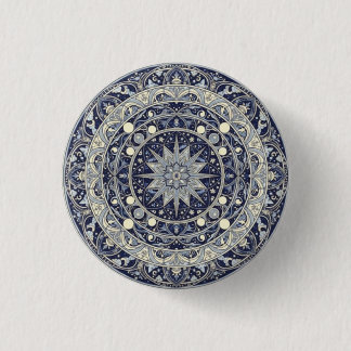 Celestial Compass Mandala Star Pattern Art Ronde Button 3,2 Cm