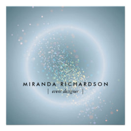 Celestial Confetti Glow Blue Perfect Poster