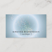 Celestial Confetti Glow Blue Visitekaartje (Voorkant)