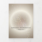 Celestial Confetti Glow Gold Beauty Brochure Drieluik Kaart (Cover)