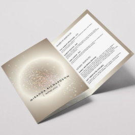 Celestial Confetti Glow Gold Beauty Brochure Drieluik Kaart