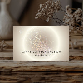 Celestial Confetti Glow Gold Event Planner Visitekaartje