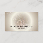 Celestial Confetti Glow Gold Visitekaartje (Voorkant)
