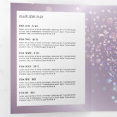 Celestial Confetti Glow Paarse Beauty Brochure Drieluik Kaart (Binnenzijde eerst)
