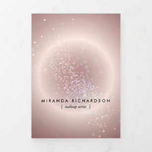 Celestial Confetti Glow Pink Beauty Brochure Drieluik Kaart