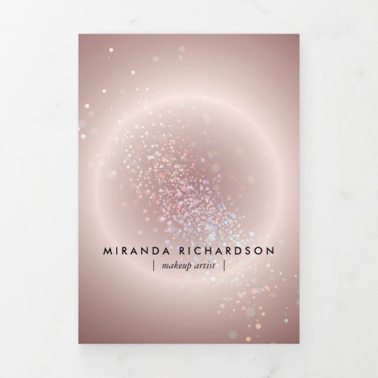 Celestial Confetti Glow Pink Beauty Brochure Drieluik Kaart (Cover)