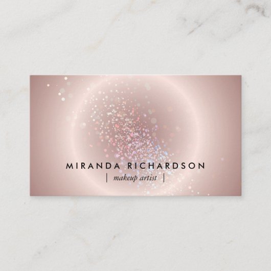 Celestial Confetti Glow Pink Visitekaartje (Voorkant)