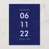 Celestial Constellation Blue Stars Bewaar de datum Briefkaart (Voorkant)