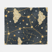 Celestial Constellation Star Pattern (2) Fleece Deken (Voorkant (Horizontaal))