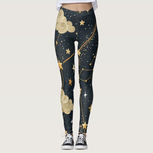 Celestial Constellation Star Pattern (2) Leggings (Voorkant)