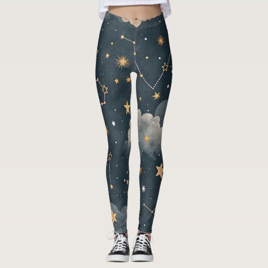 Celestial Constellation Star Pattern (5) Leggings (Voorkant)