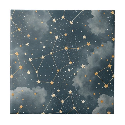 Celestial Constellation Star Pattern (5) Tegeltje (Voorkant)