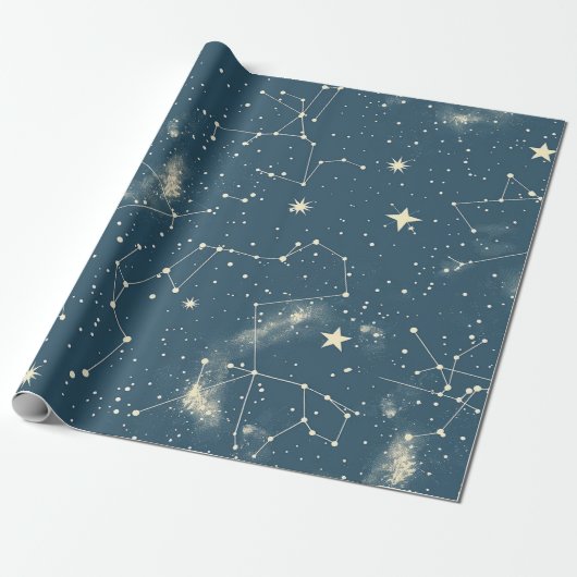 Celestial Constellation - Sterrennacht (2) Cadeaupapier (Uitgerold)