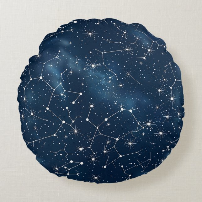 Celestial Constellation - Sterrennacht (4) Rond Kussen (Voorkant)