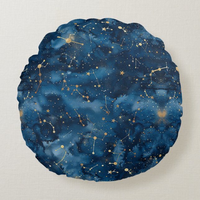 Celestial Constellation - Sterrennacht (7) Rond Kussen (Voorkant)