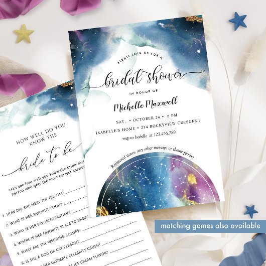 Celestial Constellations and Stars Vrijgezellenfee Kaart