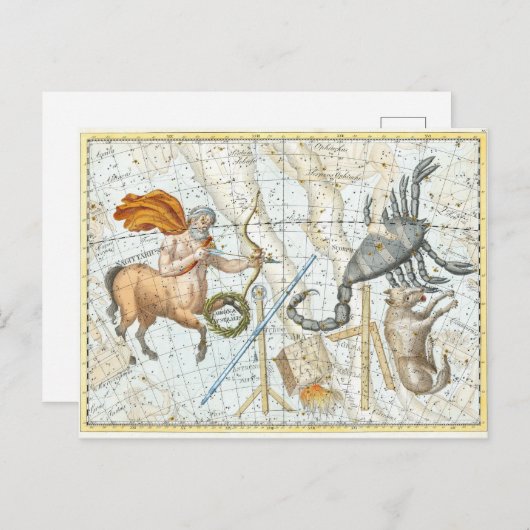 Celestial Constellations Map Briefkaart (Voorkant / Achterkant)