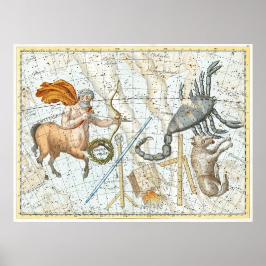  Celestial Constellations Map Poster (Voorkant)