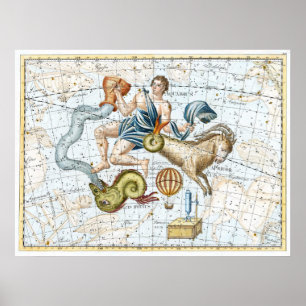 Celestial Constellations Map Poster
