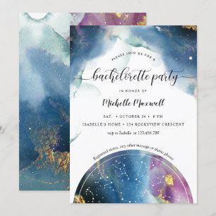 Celestial Constellations Stars Bachelorette Party Kaart