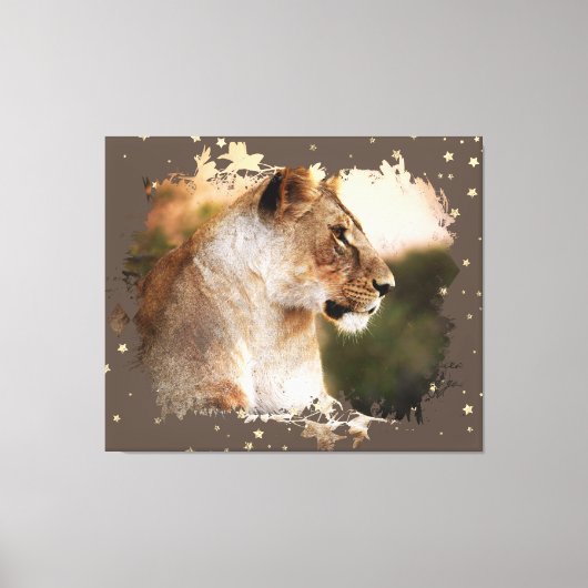*~* Celestial Cosmic Art AP23 Artistieke LIONESS Canvas Afdruk (Voorkant)