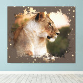 *~* Celestial Cosmic Art AP23 Artistieke LIONESS Canvas Afdruk (Insitu (Houten vloer))