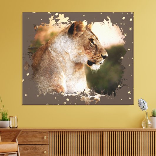 *~* Celestial Cosmic Art AP23 Artistieke LIONESS Canvas Afdruk (Insitu (Woonkamer))