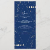 Celestial cosmic ethereal sun moon stars wedding menu (Voorkant)