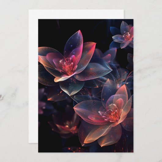 Celestial Cosmic Lotus Bloom Feestdagenkaart (Voorkant / Achterkant)