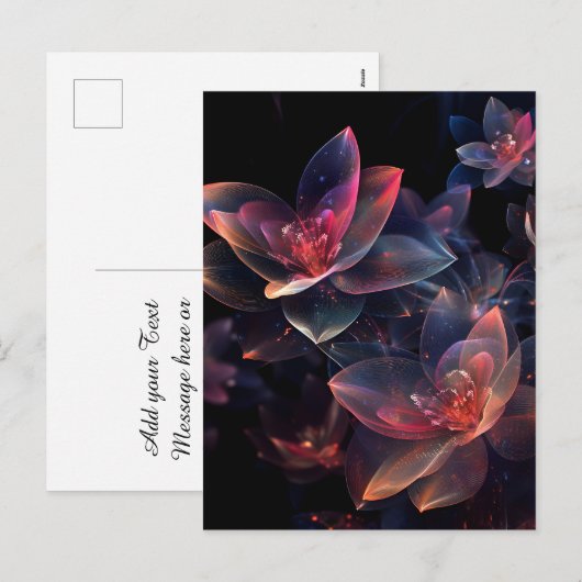 Celestial Cosmic Lotus Bloom Feestdagenkaart (Voorkant / Achterkant)