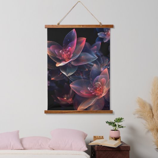 Celestial Cosmic Lotus Bloom Hangend Wandkleed (Slaapkamer)