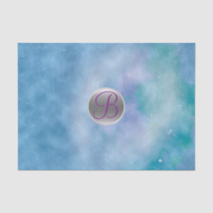 Celestial Cosmic Sky Monogram Letter Initiaal Tissuepapier