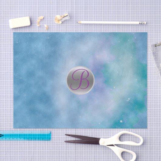 Celestial Cosmic Sky Monogram Letter Initiaal Tissuepapier (Craft)