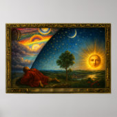 Celestial Cosmos Derived From Flammarion Engraving Poster (Voorkant)