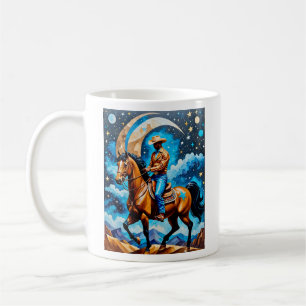 Celestial Cowboy Western Night Sky Horse Art T-shi Koffiemok