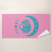 Celestial Crecent Moon Possum Whimsical Natuur Badhanddoek (Badhanddoek)