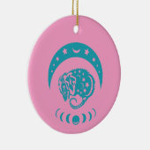 Celestial Crecent Moon Possum Whimsical Natuur Keramisch Ornament (Rechts)