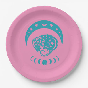 Celestial Crecent Moon Possum Whimsical Natuur Papieren Bordje
