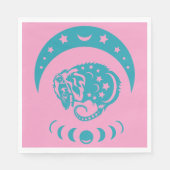 Celestial Crecent Moon Possum Whimsical Natuur Servet (Voorkant)