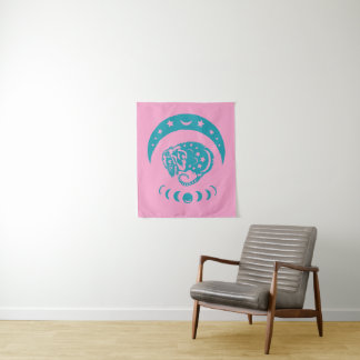Celestial Crecent Moon Possum Whimsical Natuur Wandkleed