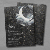 Celestial Crescent Moon bruiloft Kaart