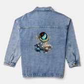 Celestial Crescent Moon fantasie nacht hemel sterr Denim Jacket (Achterkant)