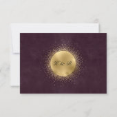 Celestial Crescent Moon Gold RSVP Response Kaart (Achterkant)