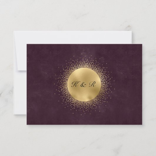 Celestial Crescent Moon Gold RSVP Response Kaart (Achterkant)