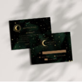 Celestial Crescent Moon Gold RSVP Response Kaart