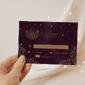 Celestial Crescent Moon Gold RSVP Response Kaart