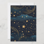 Celestial Crescent Moon Gouden Bruiloft Save The Date (Achterkant)